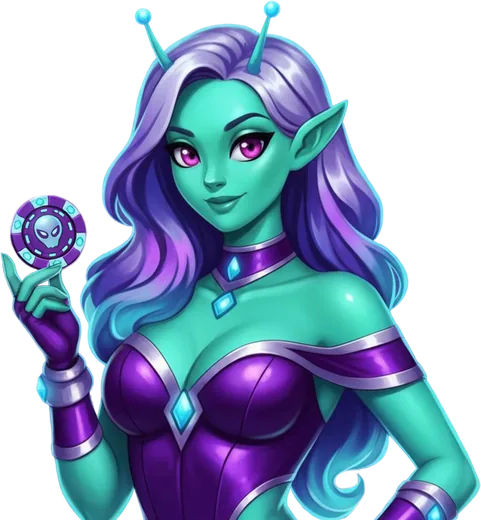 Trixino alien queen mascot representing 24/7 live support